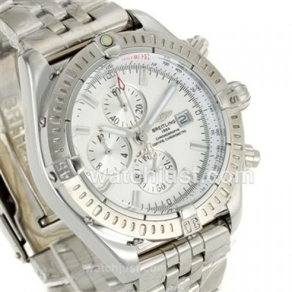 Breitling Chronomat Evolution Working Chronograph with White Dial S/S