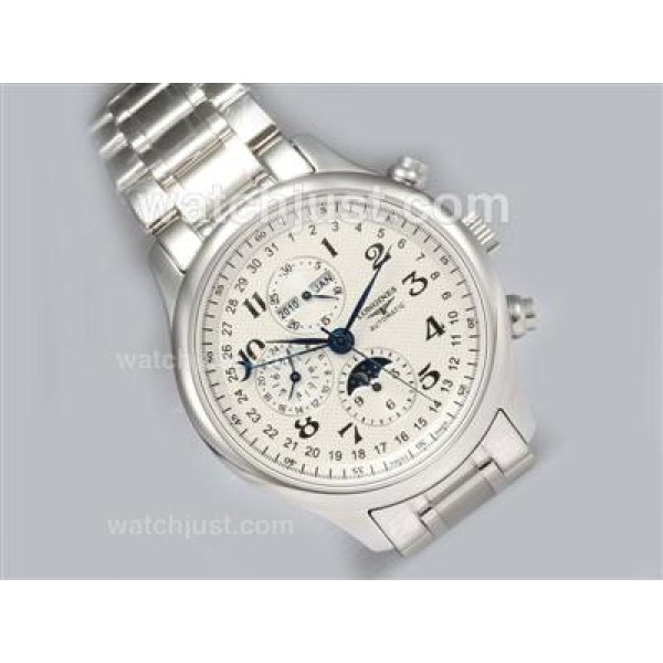 Longines Master Collection Vollkalender Perpetual Calendar Automatic Moonphase with White Dial