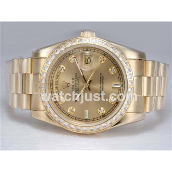 High Quality Rolex Day-Date Replica Watches With Golden Dials For Sale