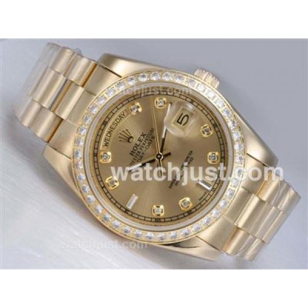 High Quality Rolex Day-Date Replica Watches With Golden Dials For Sale
