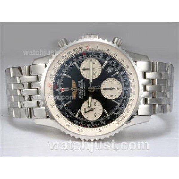 Breitling Navitimer Chronograph Swiss Valjoux 7750 Movement with Black Dial