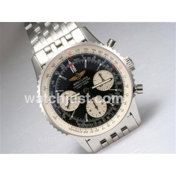 Breitling Navitimer Chronograph Swiss Valjoux 7750 Movement with Black Dial