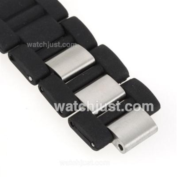 Cartier Pasha Black Rubber Strap with Deployment Buckle