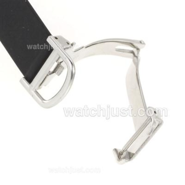 Cartier Pasha Black Rubber Strap with Deployment Buckle