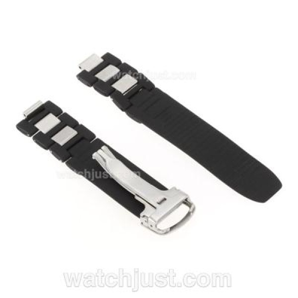 Cartier Pasha Black Rubber Strap with Deployment Buckle