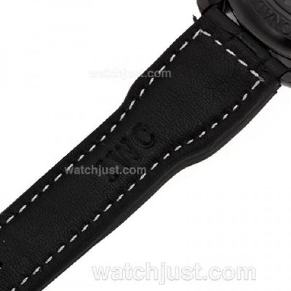 IWC Pilot Automatic PVD Case White Markers with Black Dial-Leather Strap