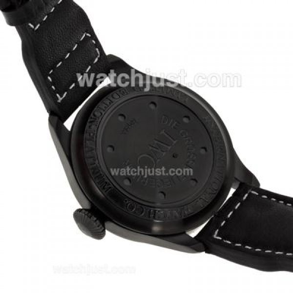 IWC Pilot Automatic PVD Case White Markers with Black Dial-Leather Strap