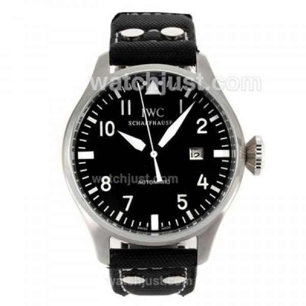 IWC Pilot Automatic White Markers with Black Dial-Leather Strap