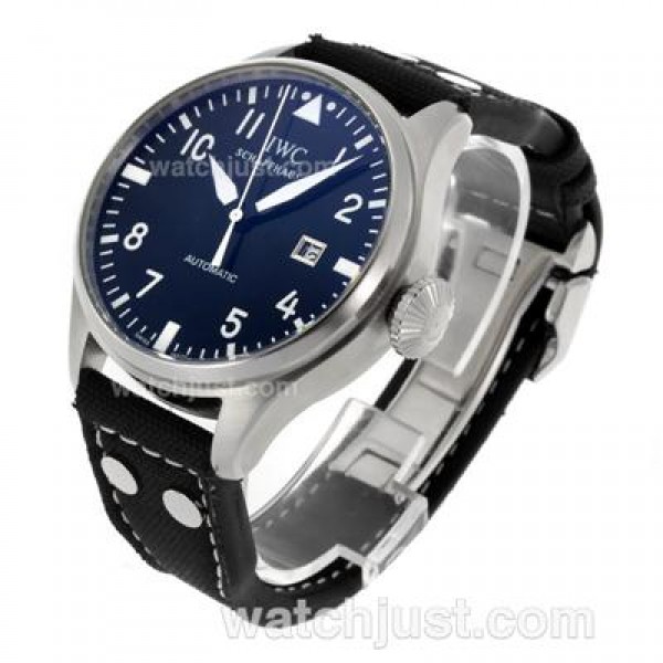IWC Pilot Automatic White Markers with Black Dial-Leather Strap