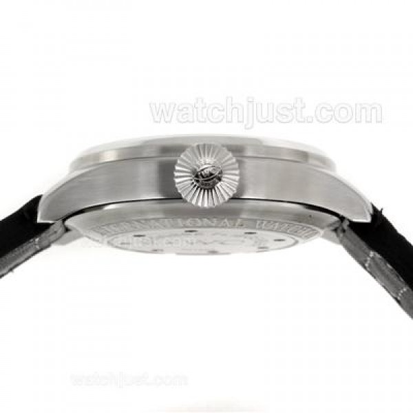 IWC Pilot Automatic White Markers with Black Dial-Leather Strap