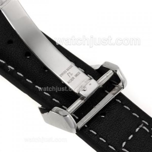 IWC Pilot Working Power Reserve Automatic White Markers with Black Dial-Leather Strap