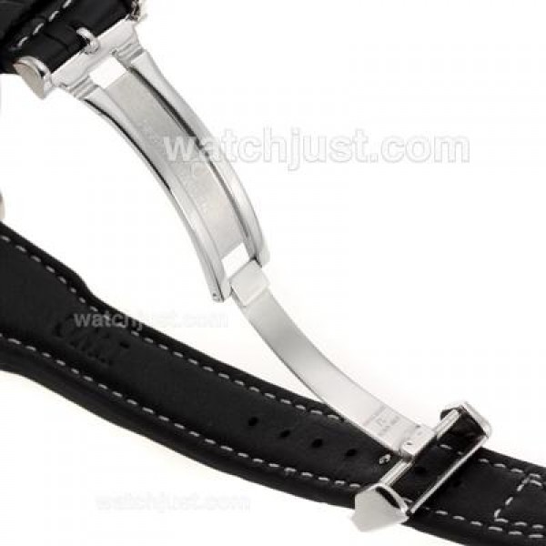 IWC Pilot Working Power Reserve Automatic White Markers with Black Dial-Leather Strap