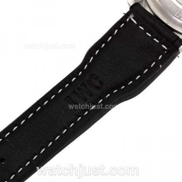 IWC Pilot Working Power Reserve Automatic White Markers with Black Dial-Leather Strap