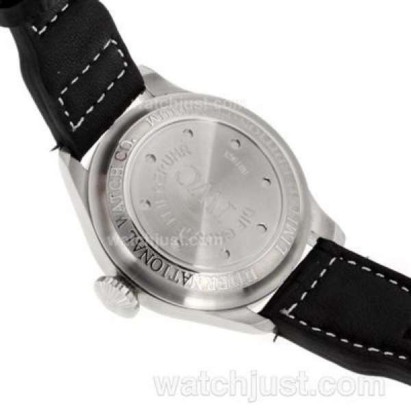 IWC Pilot Working Power Reserve Automatic White Markers with Black Dial-Leather Strap