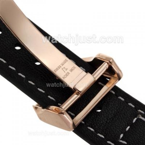 IWC Pilot Automatic Rose Gold Case Orange Markers with Gray Dial-Leather Strap