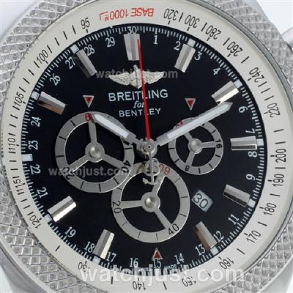 Breitling for Bentley Working Chronograph with Black Dial-Leather Strap