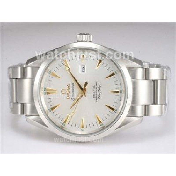 Omega Seamaster Aqua Terra Automatic Gold Marking with White Dial
