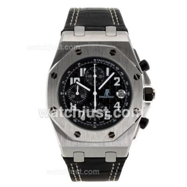Audemars Piguet Royal Oak Offshore Working Chronograph with Black Dial-Leather Strap