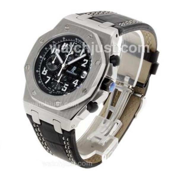 Audemars Piguet Royal Oak Offshore Working Chronograph with Black Dial-Leather Strap