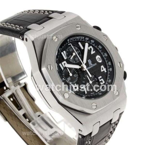 Audemars Piguet Royal Oak Offshore Working Chronograph with Black Dial-Leather Strap