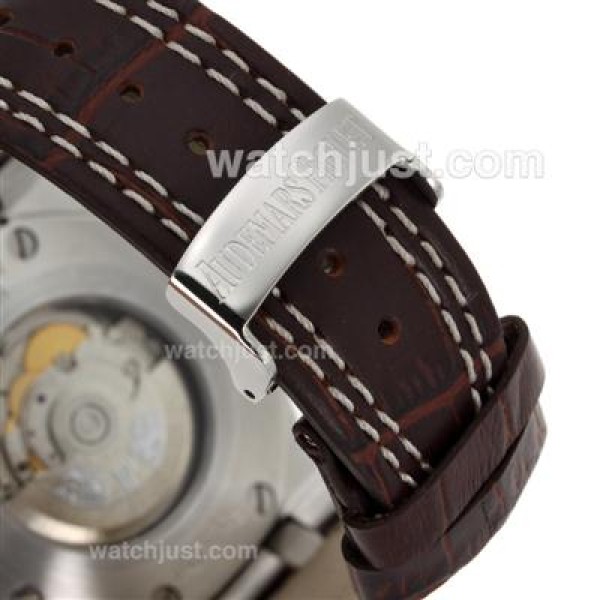 Audemars Piguet Royal Oak Automatic with Gray Dial-Leather Strap