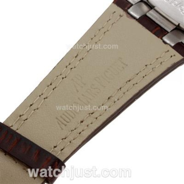 Audemars Piguet Royal Oak Automatic with Gray Dial-Leather Strap