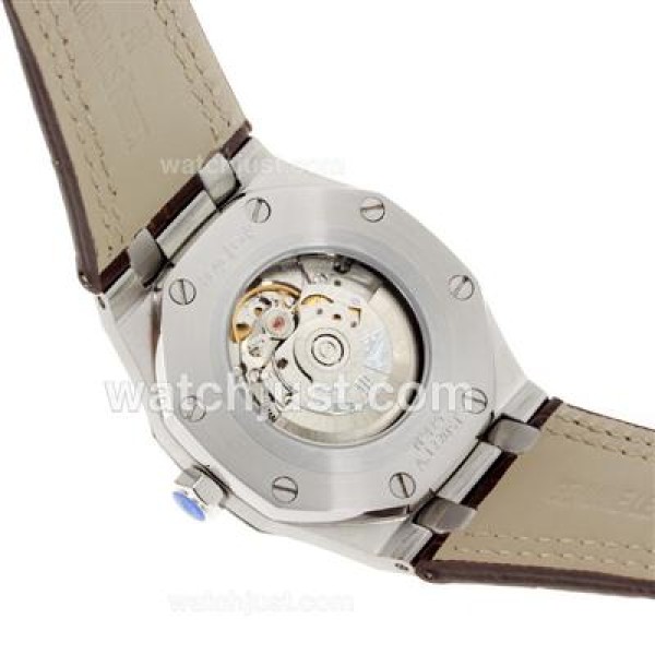 Audemars Piguet Royal Oak Automatic with Gray Dial-Leather Strap