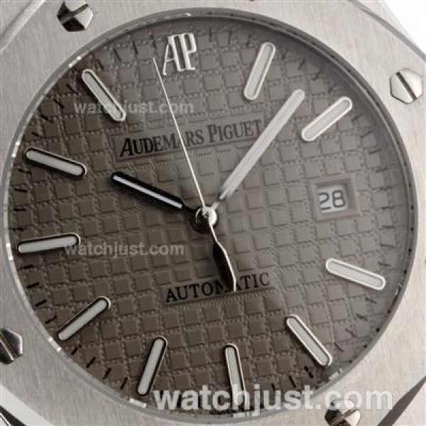 Audemars Piguet Royal Oak Automatic with Gray Dial-Leather Strap