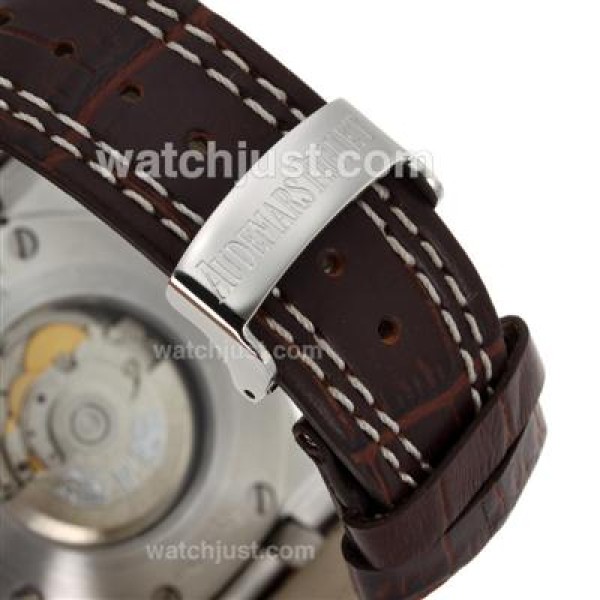 Audemars Piguet Royal Oak Automatic with White Dial-Leather Strap