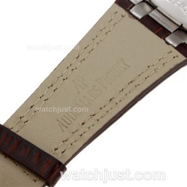 Audemars Piguet Royal Oak Automatic with White Dial-Leather Strap