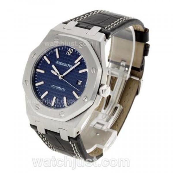 Audemars Piguet Royal Oak Automatic with Blue Dial-Leather Strap
