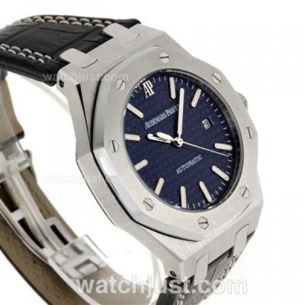 Audemars Piguet Royal Oak Automatic with Blue Dial-Leather Strap