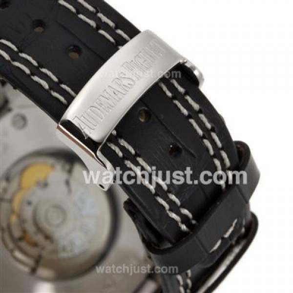 Audemars Piguet Royal Oak Automatic with Black Dial-Leather Strap