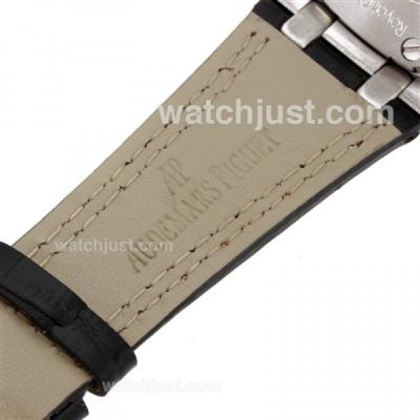Audemars Piguet Royal Oak Automatic with Black Dial-Leather Strap