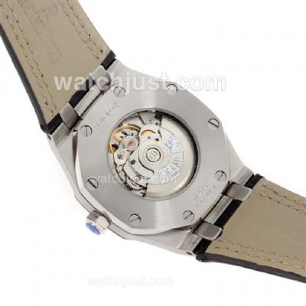 Audemars Piguet Royal Oak Automatic with Black Dial-Leather Strap