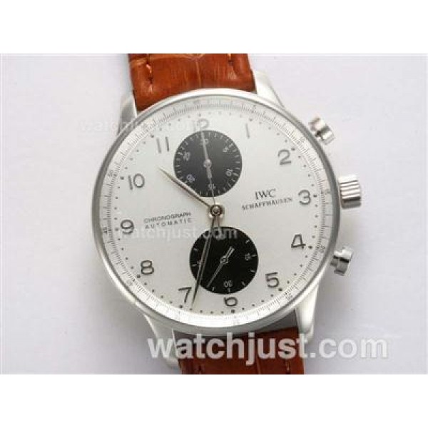 IWC Portuguese Chronograph Swiss Valjoux 7750 Movement with White Dial