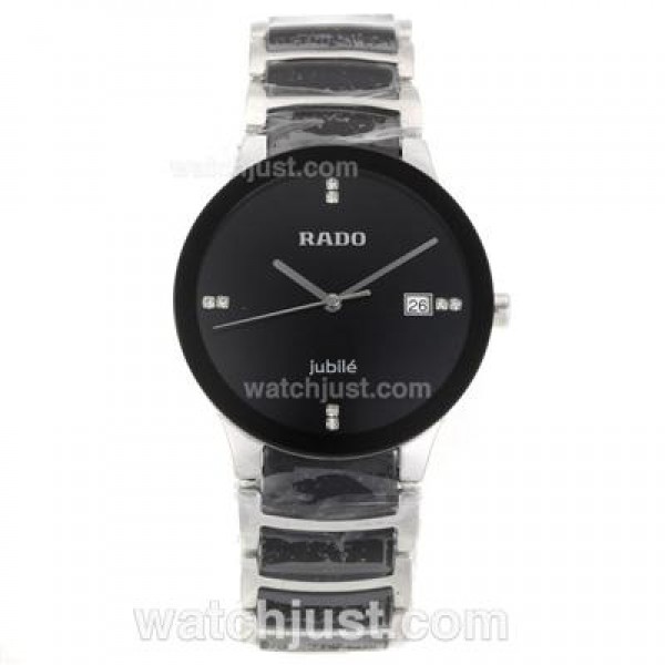 Rado Centrix Jubile Ceramic Bezel Diamond Markers with Black Dial