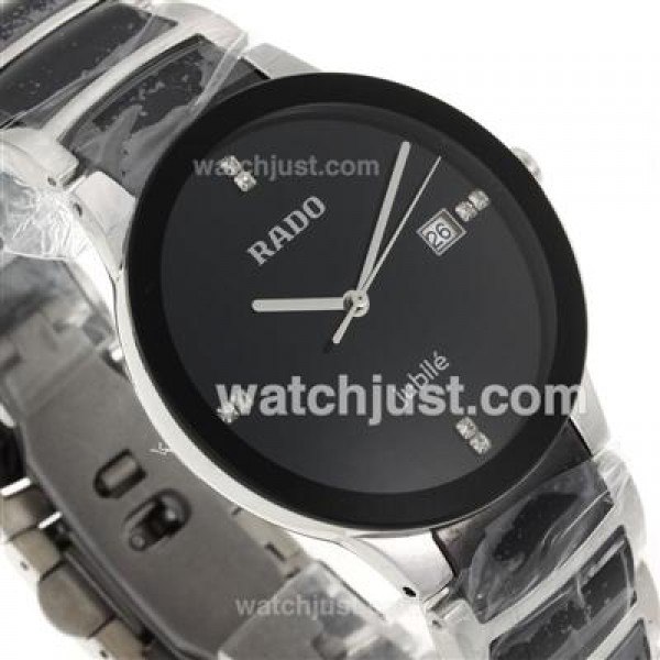 Rado Centrix Jubile Ceramic Bezel Diamond Markers with Black Dial