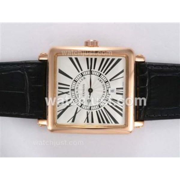 Franck Muller Master Square Rose Gold Case with White Dial