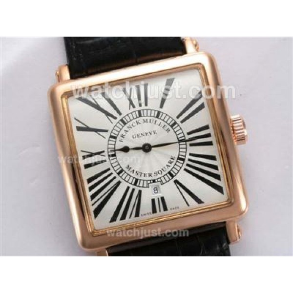 Franck Muller Master Square Rose Gold Case with White Dial