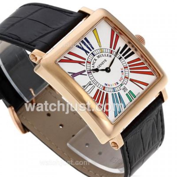 Franck Muller Master Square Rose Gold Case with White Dial