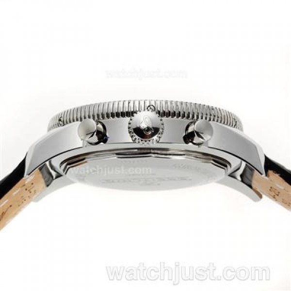 Breitling Super Ocean Chronograph Swiss Valjoux 7750 Movement with Black Dial-Leather Strap