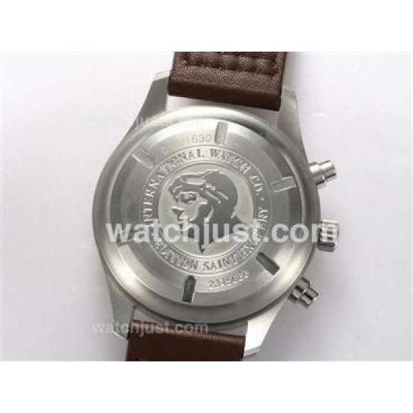 IWC Saint Exupery Chronograph Swiss Valjoux 7750 Movement Brown Dial with AR Coating