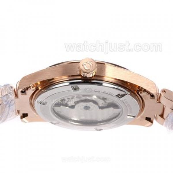 Omega Seamaster Aqua Terra Automatic Full Rose Gold with White Dial-Same Chassis As Swiss Version-High Quality
