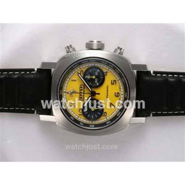 Panerai Ferrari Gran Tourismo FER 00011 Aisa Valjoux 7750 Movement with Yellow Dial