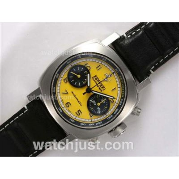 Panerai Ferrari Gran Tourismo FER 00011 Aisa Valjoux 7750 Movement with Yellow Dial