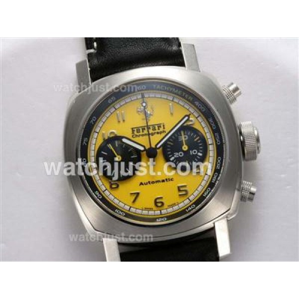 Panerai Ferrari Gran Tourismo FER 00011 Aisa Valjoux 7750 Movement with Yellow Dial