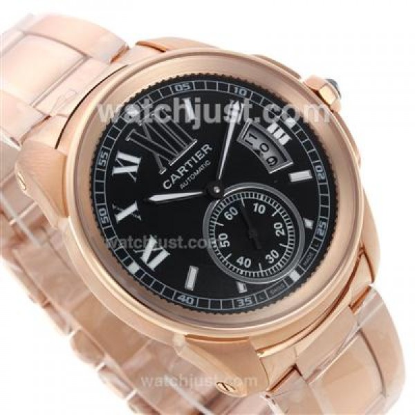 Cartier Calibre de Cartier Automatic Full Rose Gold with Black Dial