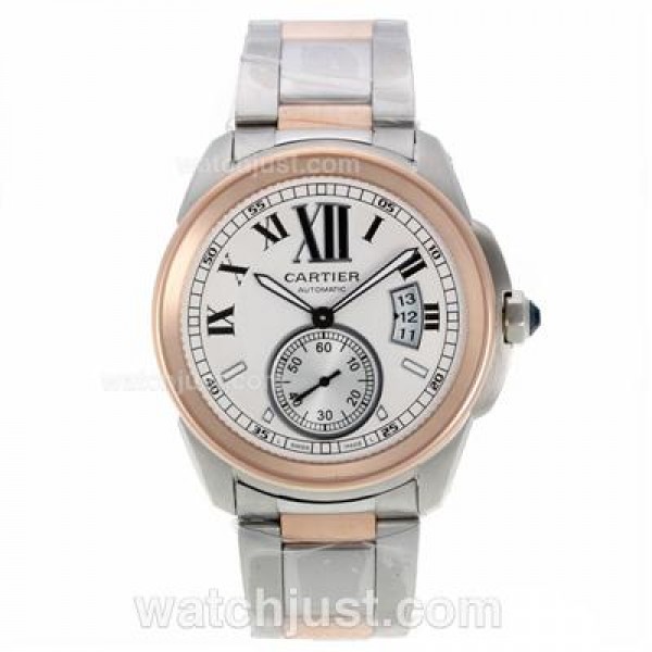 Cartier Calibre de Cartier Automatic Two Tone with White Dial
