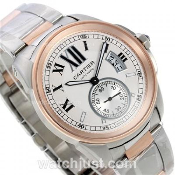 Cartier Calibre de Cartier Automatic Two Tone with White Dial
